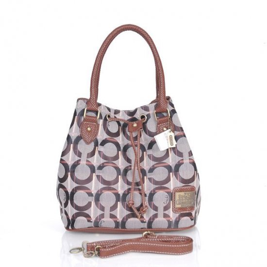 Coach Drawstring In Monogram Medium Coffee Medium CEH